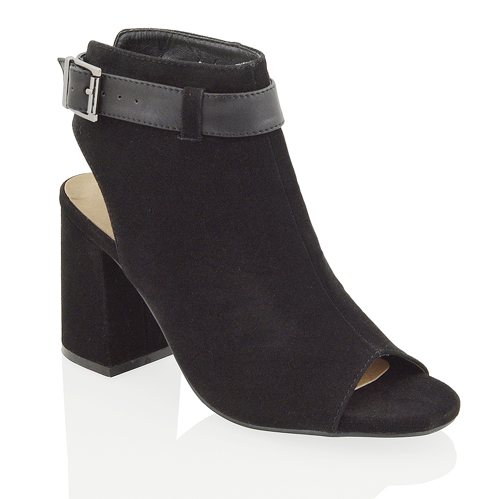 low heel open toe boots