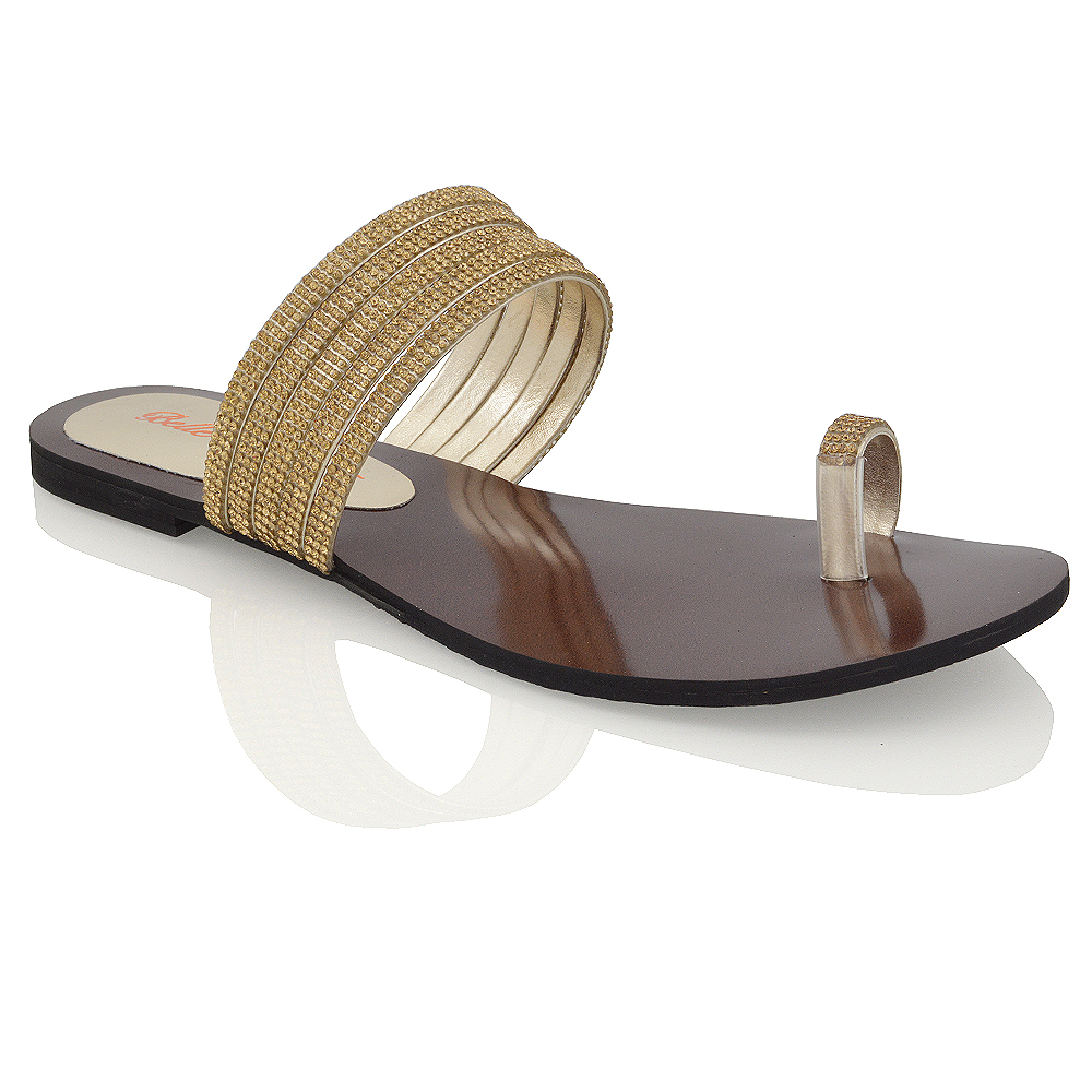 womens gold flat sandals