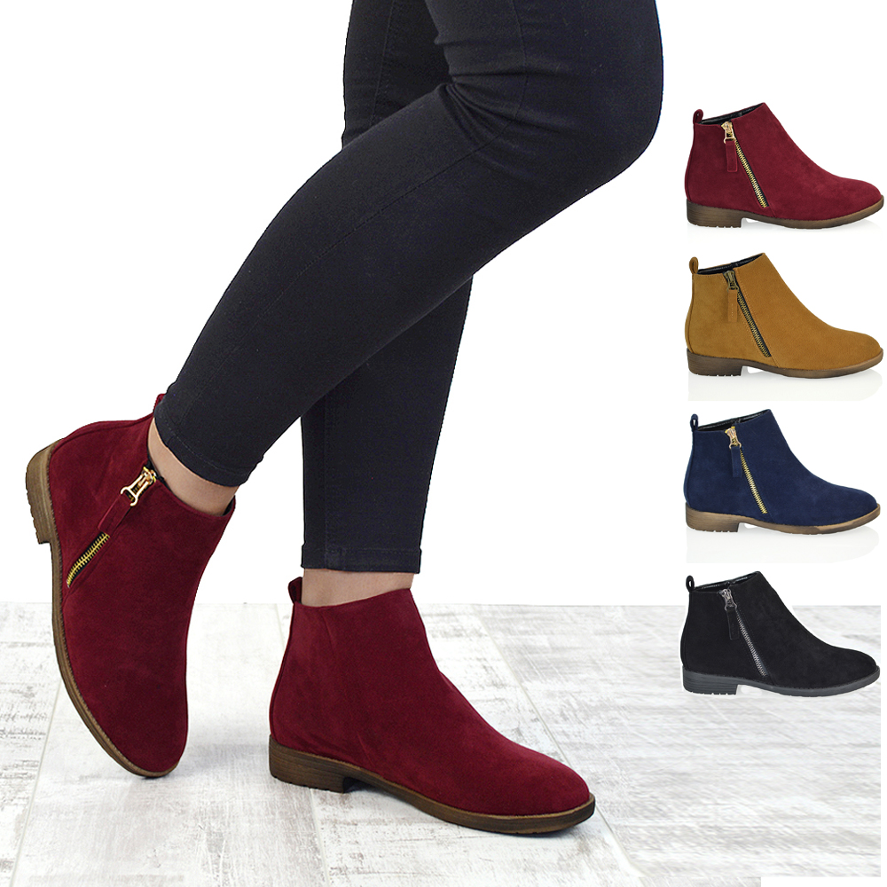 Ladies Flat Ankle Boots