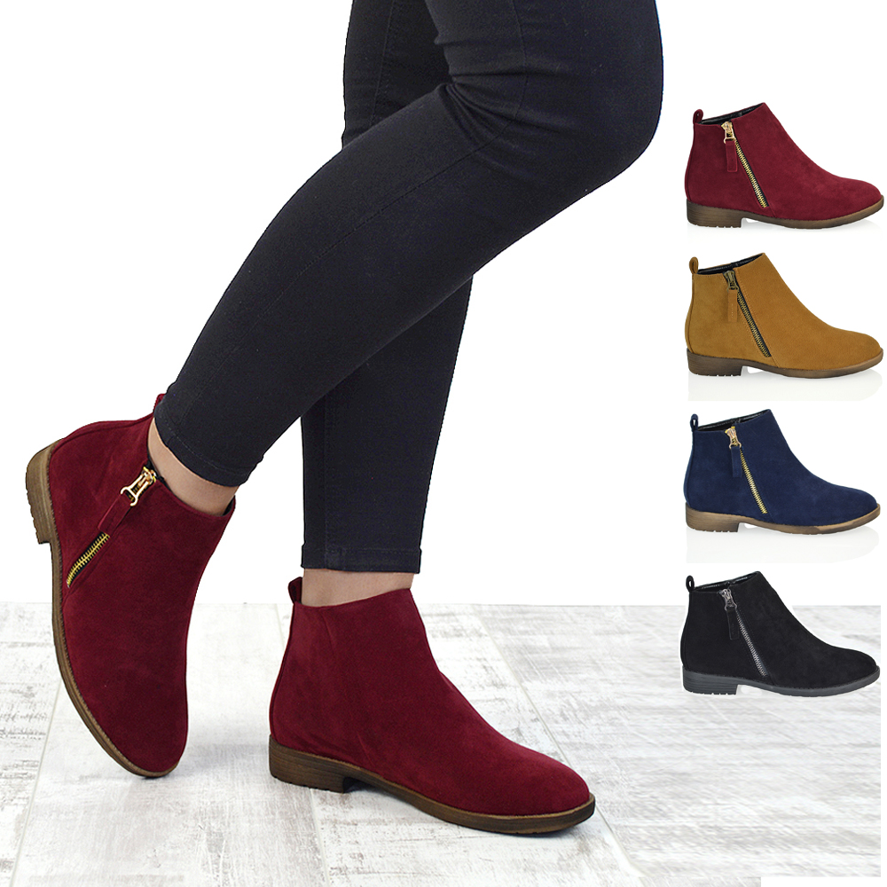 women's casual flat ankle boots