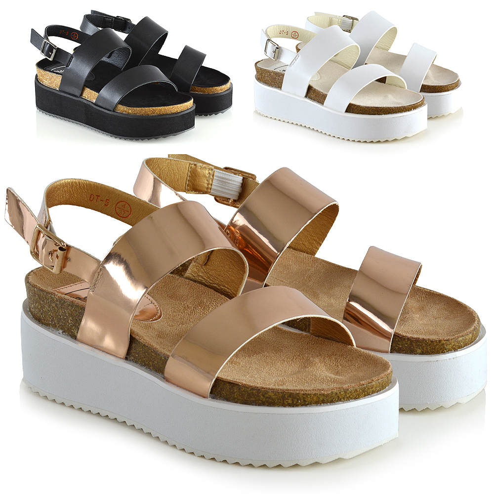 Womens Low Heel Platform Wedge Sandals 