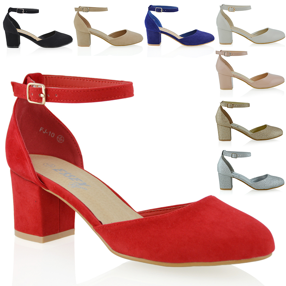 ladies low block heel shoes