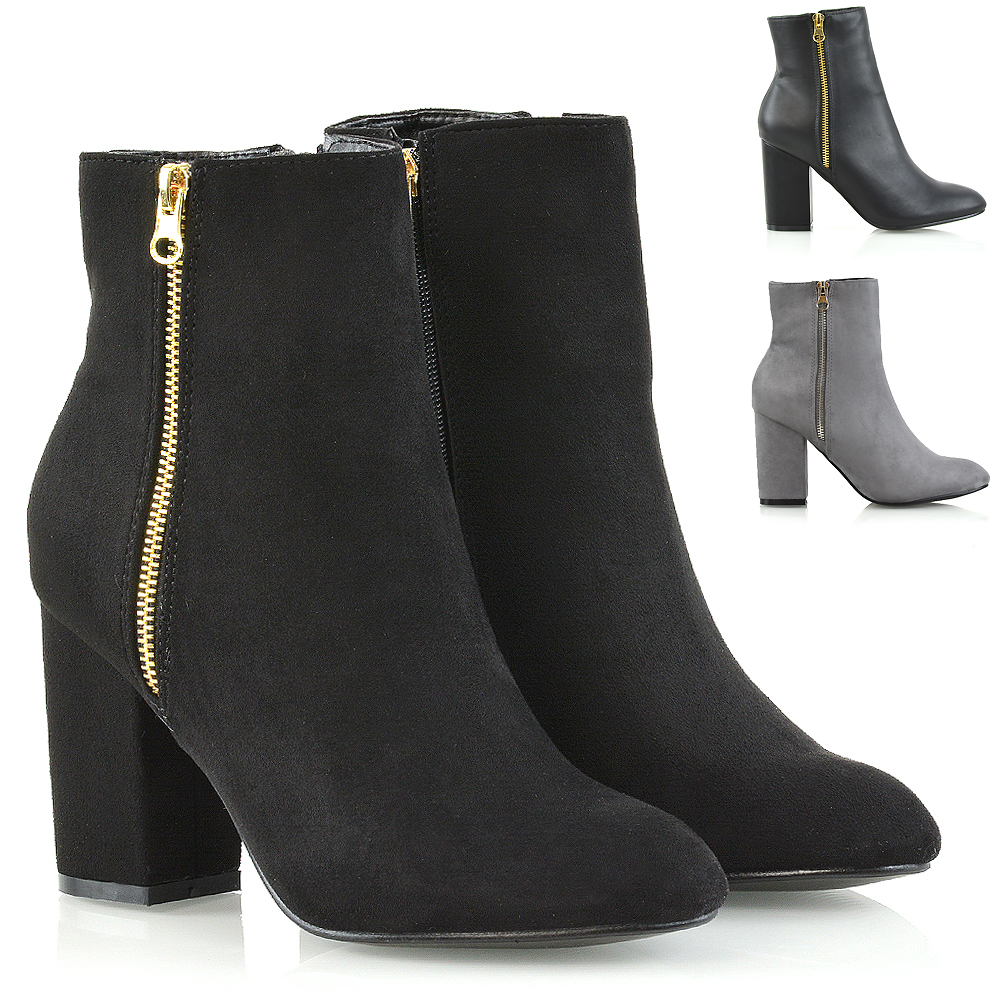 block high heel booties