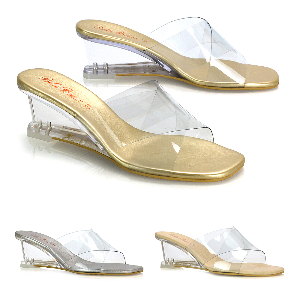 perspex wedge heel